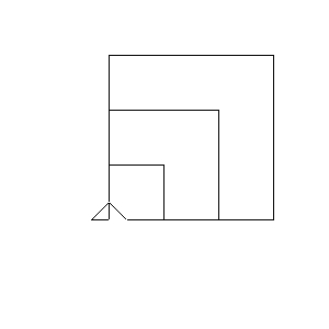 Tre quadrati con un vertice in comune